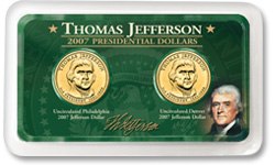 Thomas Jefferson Presidential Dollar Set